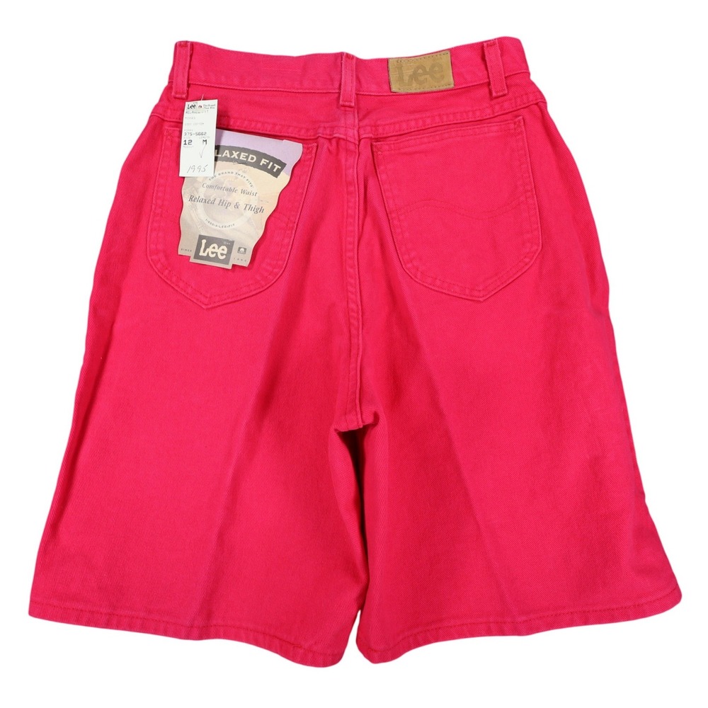 Lee Relaxed Fit Shorts Womens 12 Vintage 90s Poppy Red Cotton Made in USA NWT